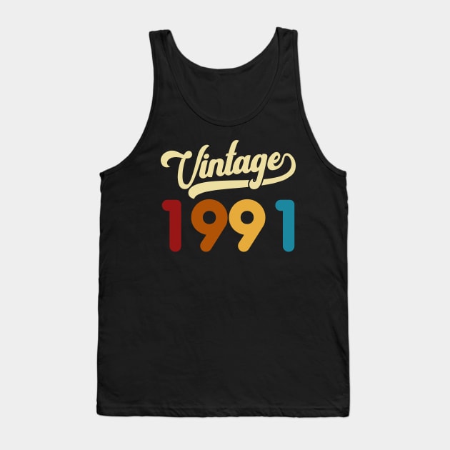 1991 Vintage Gift 29th Birthday Retro Style Tank Top by Kimko